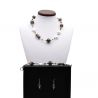 Silver murano glass jewelry set genuine jewelry set murano glass venice