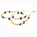 Gold murano glass jewelry set in real glass murano venice