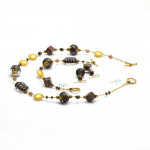 Gold murano glass jewelry set in real murano glass venice