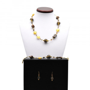 Conjunto de vidro murano ouro