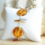 Amber murano glass bracelet