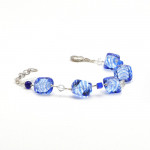 Pulsera azul en verdadero cristal de murano venecia