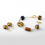 Gold murano glass jewelry set in real murano glass venice