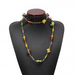 Lancet amber - necklace long amber in genuine murano glass from venice