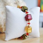 Armband murano red och gold jewel venedig