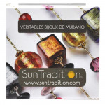 Mix chocolat boucles d'oreilles bijou en veritable verre de murano