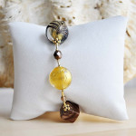 Gold amber venetian glass jewellry bracelet