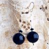 Black venetian glass earrings