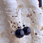 Black murano glass earrings