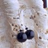 Pendientes negros cristal de murano joyería genuina murano venecia