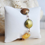 Gold murano glass bracelet genuine murano jewelry