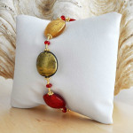 Red murano glass bracelet from venecia