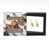 Fizzy pendientes oro joya genuina de vidrio de murano de venecia