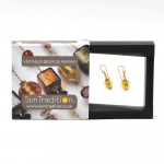 Fizzy gold earrings genuine venice murano glass