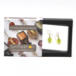 Fizzy vert anis boucles d'oreilles bijoux en veritable verre de murano de venise