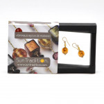 Fizzy amber earrings genuine venice murano glass