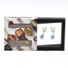 Fizzy blue lever back earrings hook genuine venice murano glass