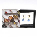 Fizzy bleu ocean boucles d'oreilles dormeuses bijoux en veritable verre de murano de venise