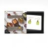 America - green and gold earrings genuine murano glass venice