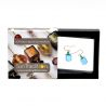 America - blue gold earrings genuine murano glass venice