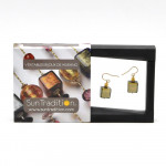 America - kaki and gold earrings real venice murano glass