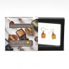 America - amber and gold earrings genuine murano glass of venice