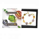 Armreif bernsteinfarben gold und lila echtes muranoglas 