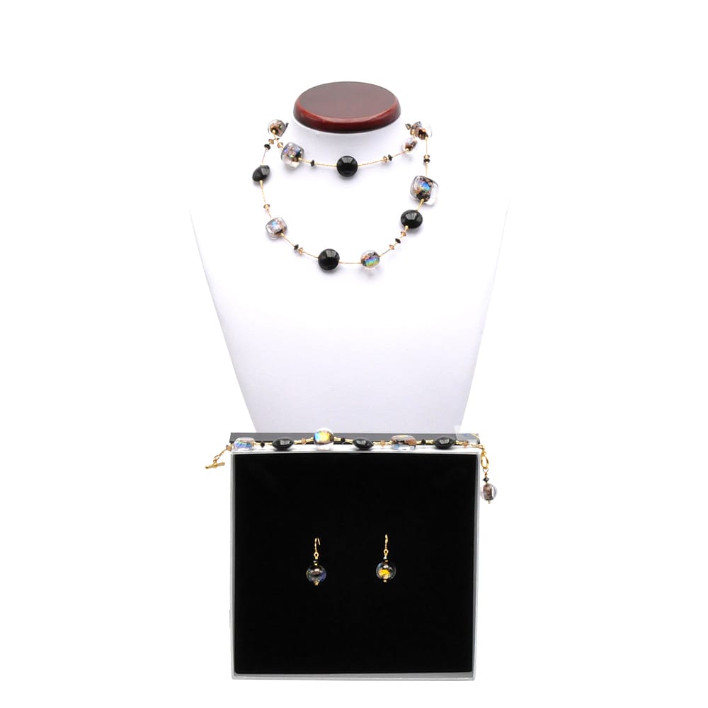 Moonlight jewellery set genuine murano glass of venice
