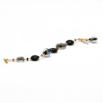 Moonlight black - genuine murano glass bracelet