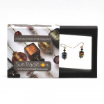 Clair de lune - boucles d'oreilles noires bijou en veritable verre de murano de venise