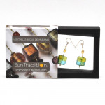 Earrings green quadrifoglio murano glass of venice