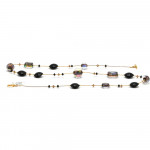 Long necklace black jewel, genuine murano glass of venice