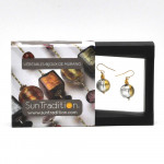 Boucles d'oreilles or argent bijou en veritable verre de murano de venise