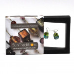 Green and blue murano glass earrings sasso bicolor