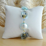 Blue venetian glass bracelet