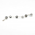 Jo- jo mini black and silver bracelet genuine murano glass venice