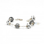 Schwarz und silber  murano glas armband aus venedig