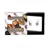 Jo-jo black and silver mini earrings genuine murano glass venice