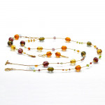 Fizzy amber jewelry set in real murano glass venice