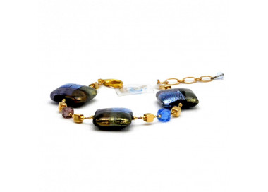 Bracelet en verre de murano bleu de venise