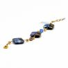 Blue murano glass bracelet of venice quadrifoglio