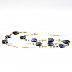 Conjunto de cristal murano quadrado azul