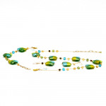 Conjunto de cristal murano quadrado verde