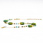 Quadrifoglio necklace green jewel, genuine murano glass of venice