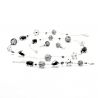 Jo-jo svart og sølv smykker sett i ekte murano-glass fra venezia