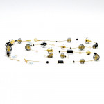 Conjunto de cristal murano ouro e preto longo