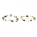 Jo-jo black and gold necklace long genuine murano glass