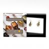 Jo-jo nero e oro orecchini-gioielli in autentico vetro di murano di venezia