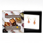 Mini jo-jo pink and gold earrings genuine murano glass venice