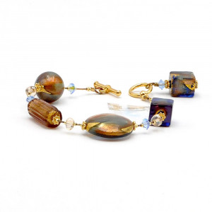 Romantica amber - genuine amber murano glass bracelet from venice